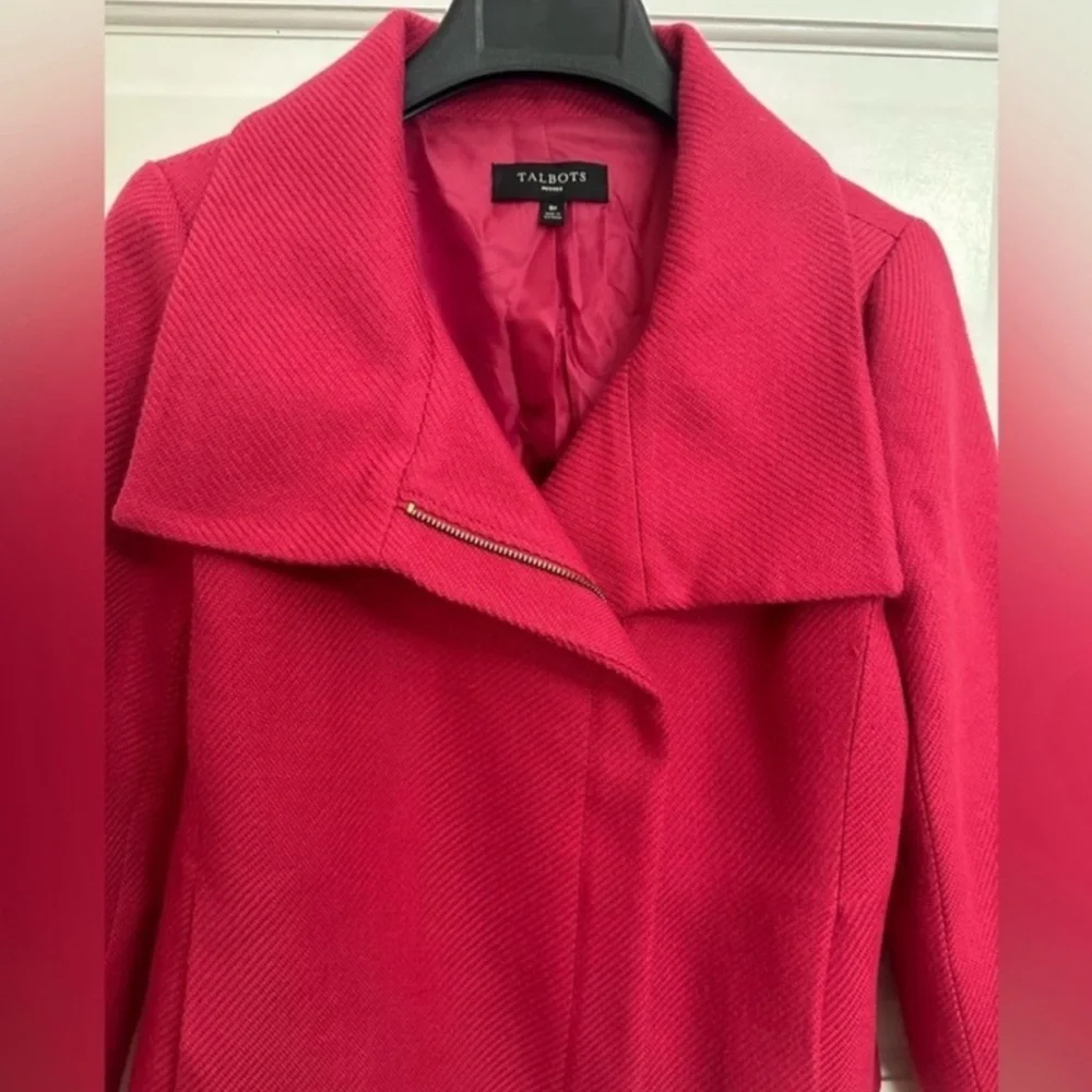 Talbots Pink Wool Blend Zip Blazer Jacket - Picture 4 of 12